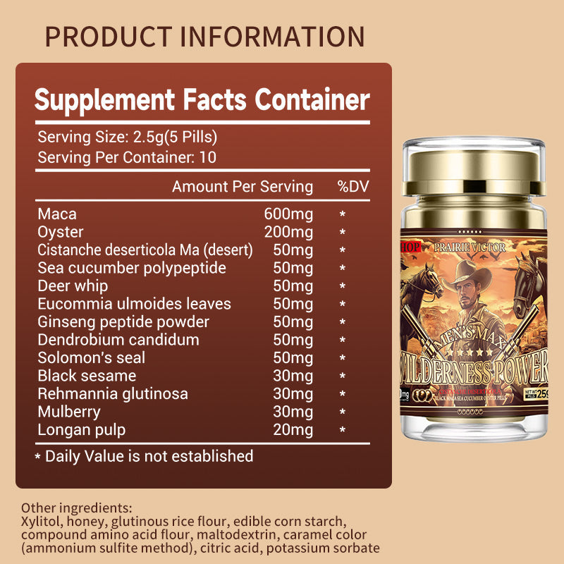 🏆Flash Sale⚡ Top Seller⚡DHOP Black Maca Sea Cucumber Oyster Pills: Premium Male Stamina, Vitality & Strength Booster-1T