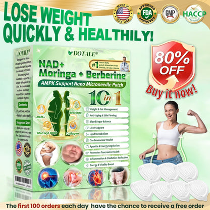 🍃DOTALE® NAD+ Moringa Berberine AMPK Nano Microneedle Patch🍃（Once daily, visible results in 7 days）Supports metabolism, weight management, heart health, and overall wellness
