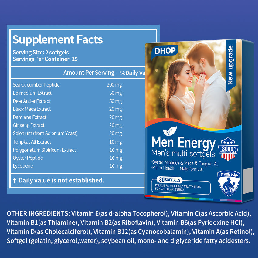 🏆Bestseller⚡ Hot Deal!✨DHOP Men's Energy Multi Softgels: Complete Male Nutrition, Energy & Vitality Enhancement-H