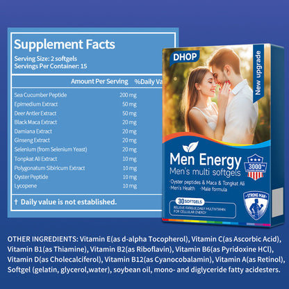 🏆Bestseller⚡ Hot Deal!✨DHOP Men's Energy Multi Softgels: Complete Male Nutrition, Energy & Vitality Enhancement-H