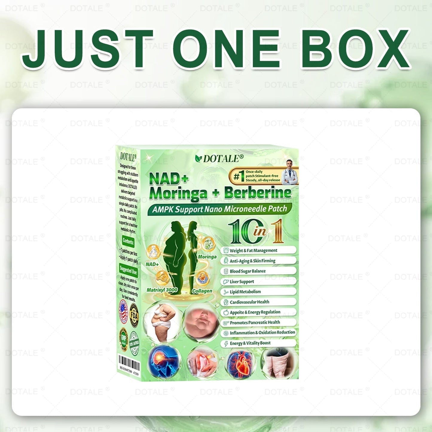 🍃DOTALE® NAD+ Moringa Berberine AMPK Nano Microneedle Patch🍃（Once daily, visible results in 7 days）Supports metabolism, weight management, heart health, and overall wellness